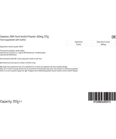 Swanson Inositol Powder 227g | Vegan High Dosage Soy-Free Gluten-Free Non-GMO - International Shipping Available - Buy Online on GoSupps.com