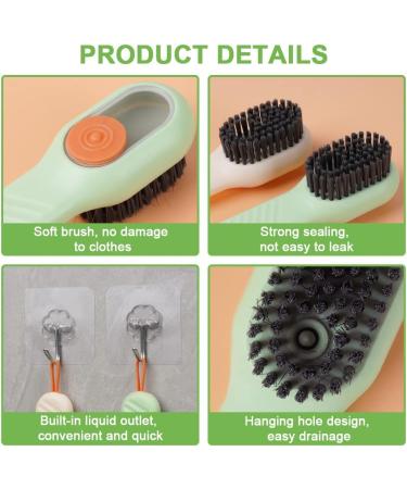 Flintronic Shoe Brushes with Soap Dispenser Automatic Liquid Adding Household Cleaning Tool Washing Brush for Clothes Shoes Easy Scrubbing Of Large Areas(Green Contain 1 Hook) 1 Pcs - Buy Online on GoSupps.com