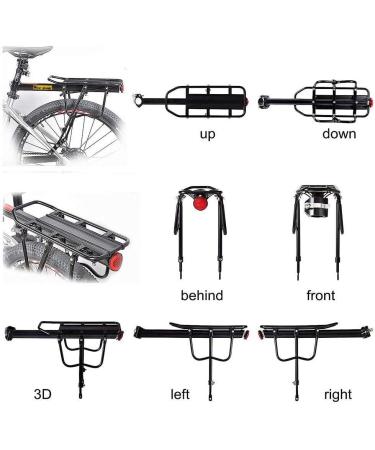 West Biking Adjustable Bike Cargo Rack - 110Lb Capacity, Universal Fit, Reflective Logo, Black - Buy Online on GoSupps.com