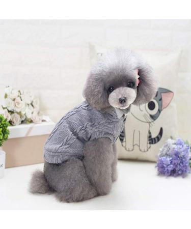 Warm Dog Sweater Hoodie with Hat - Classic Gray Wool Turtleneck for Small & Medium Dogs - Winter Pet Clothes - Buy Online on GoSupps.com