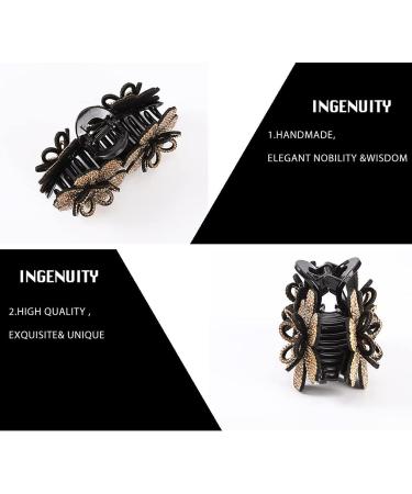 Rhinestone Double Flower Hair Clips for Women - Handmade Crystal Hairgrip for Fashionable Hair Accessories - Buy Online on GoSupps.com