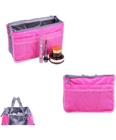 Yueming Handbags Organizer - Expandable Pocket & Cosmetic Organizer for Women | 13 Bags Zipper Liner Pouch for Travel & Diaper Bags | Rose Color (28x16.5x8.5cm) - Buy Online on GoSupps.com