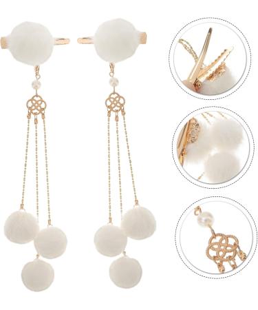 minkissy 1 pair fringe clip hair accessory for women pearl hair accessories hairpins hair for women crystal hair barrettes crystal hair clip womens hair accessories side hairpin set - Buy Online on GoSupps.com