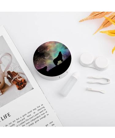 Bagea-Ka Space Starry Galaxy Wolf Contact Lens Case Kit - Travel Eye Care Box with Mirror Tweezers & Solution Bottle - Buy Online on GoSupps.com