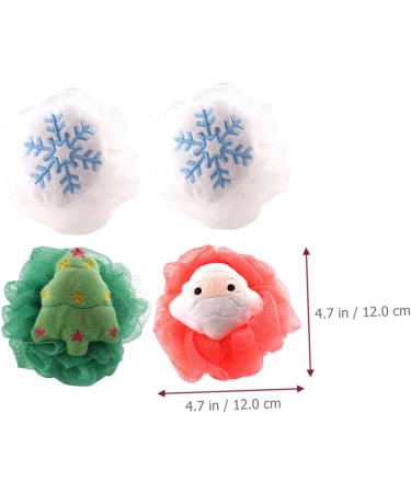 Beaupretty 4pcs Bath Ball & Flower Loofah Set - Snowflake Bath Sponges & Christmas Accessories for Kids - Buy Online on GoSupps.com