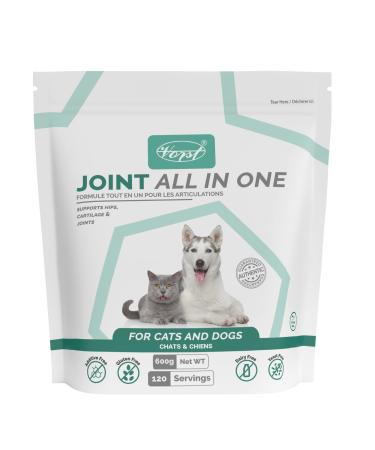 VORST Joint Formula Powder for Dogs & Cats 600G | Contains Glucosamine Methylsulfonylmethane (MSM) Hyaluronic Acid Omega 3 (Fish Oil) & Green Lipped Mussel | Hip & Joint Supplement for Pets Puppies