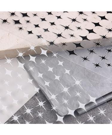 Star Nail Art Stickers - 8 Self-Adhesive 3D Decals in Gold, Silver, Black, and White - Nail Art Design Accessories for Women and Girls - Manicure DIY Sparkle - Buy Online on GoSupps.com