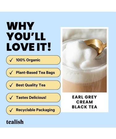 Tealish - Organic Earl Grey Cream Tea Sachets 15 Biodegradable Tea Bags - Organic Black Tea Bags - Ideal for Breakfast Tea Delight and Uplift - Caffeinated Tea Bags - Earl Grey with Vanilla Black Tea - Buy Online on GoSupps.com