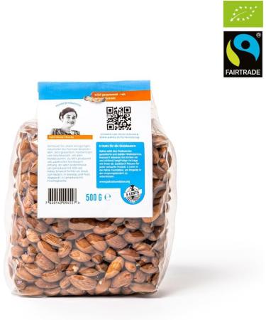 PAKKA - Fairtrade Organic Almonds 500g Raw Wild Mountain Almonds Wild Collected from Small Farmers in Samarkand Uzbekistan 500g - Buy Online on GoSupps.com