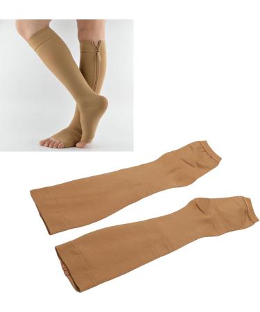 Buy Compression Socks with Zipper - Open Toe Calf Knee High Stockings for Sequential Decompression (L) - Medium Hose for Optimal Comfort - Buy Online on GoSupps.com