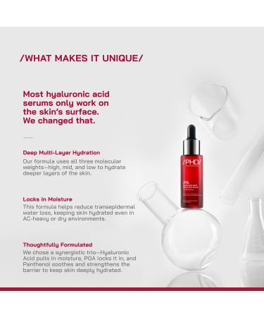 /PHD/ 2% Hyaluronic Acid Dewy Skin Serum | Hyaluronic Acid Face Serum for Dehydrated Dull & Dry Skin | Hydrating Face Serum with PGA & Panthenol | Deep Hydration & Dewy Finish | Lightweight | 30ml - Buy Online on GoSupps.com