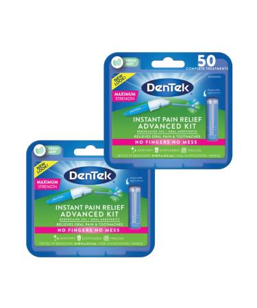 DenTek Instant Oral Pain Relief Maximum Strength Kit for Toothaches | 50-Count per pack | 2-Pack 50 Count (Pack of 2)