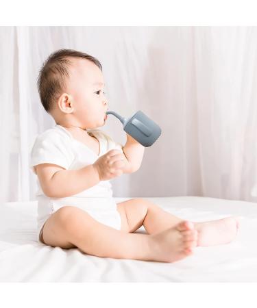 Silicone Sippy Cup with Straw for Baby 6 Months to 3 Years - No Spill Toddler Training Cup - 6oz (Blue) - Buy Online on GoSupps.com