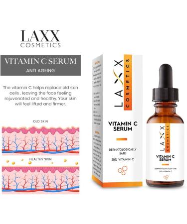 Vitamin C Serum for Face/Neck/Eyes - 5X MORE POWERFUL Anti-Aging Serum with 20% Vit C - Wrinkles/Lines/Aging - Buy Online on GoSupps.com