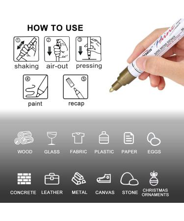 Blue Oil Based Paint Markers Pens - Waterproof & Quick Drying - 3 Pack Medium Tip for Metal, Wood, Fabric & More - Buy Online on GoSupps.com