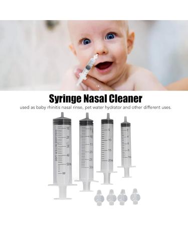 Professional Baby Nose Syringe Set - 4PC Reusable Portable 10ml 20ml 30ml 60ml with Silicone Suction Cup for Effective Nose Rinsing - Buy Online on GoSupps.com