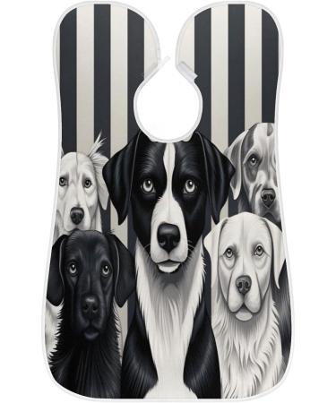 Striped Background Puppy Beard Bib Apron - Beard Hair Catcher for Men | Perfect Father's Day & Christmas Gifts for Dad & Husband - Buy Online on GoSupps.com