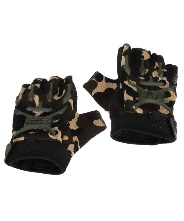 LIOOBO Cycling Gloves Kids Sports Half Finger Mountaineering Gloves for Children Outdoor Army Green 1 Pair - Buy Online on GoSupps.com