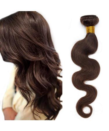 SEGO Brazilian Human Hair Bundles Body Wave Weave Virgin Extensions 100% Unprocessed Brazilian Dark Brown 12"-1 Bundle