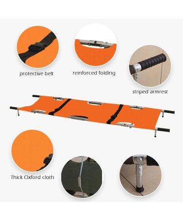 Folding Medical Stretcher Aluminum Alloy Stretcher with Handles First Aid Rescue Stretcher Lightweight Alloy Folding Stretcher and Carry Bag Orange - Buy Online on GoSupps.com