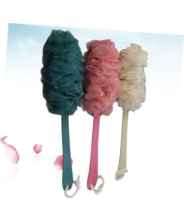 minkissy 3pc Bath Sponge Bath Ball Wooden Long Handle Bath Flower Shower Ball Shower Sponge Towel Take a Bath - Buy Online on GoSupps.com