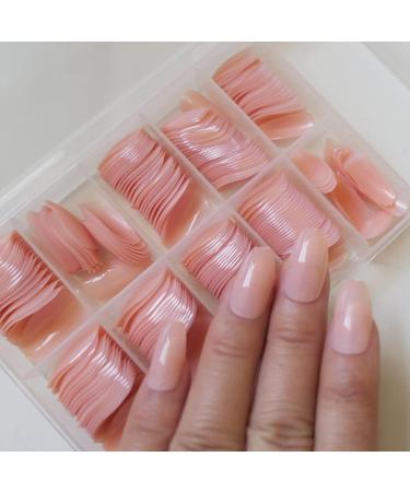 240pc Short Coffin Press on Nails - Nude Colored Ballerina False Nails | Glossy Artificial Fingernails with Adhesive Tabs - LoveOurHome - Buy Online on GoSupps.com