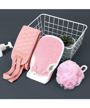 Bath Shower Loofah Sponge Pouf Body Wash Scrubber 3 Set