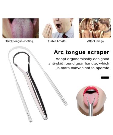 Stainless Steel Tongue Scraper & Cleaner for Fresh Breath | Semicircle Design for Effective Oral Care | Durable Dental Hygiene Tool - Buy Online on GoSupps.com