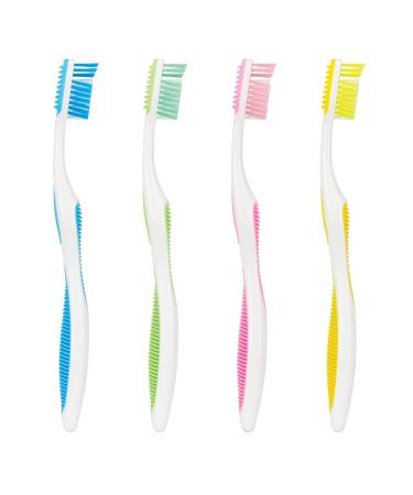 SmileGoods A352 Toothbrush - 35 Tuft Soft Bristle with Tongue Cleaner | 72 Individually Packaged Assorted Colors | Bulk Pack of Premium Toothbrushes - Buy Online on GoSupps.com