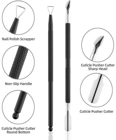 Vustjunpy Cuticle Trimmer with Cuticle Pusher Cuticle Cutter Cuticle Nipper Professional Stainless Steel Cuticle Clippers Remover Durable Pedicure Manicure Tools Black - Buy Online on GoSupps.com