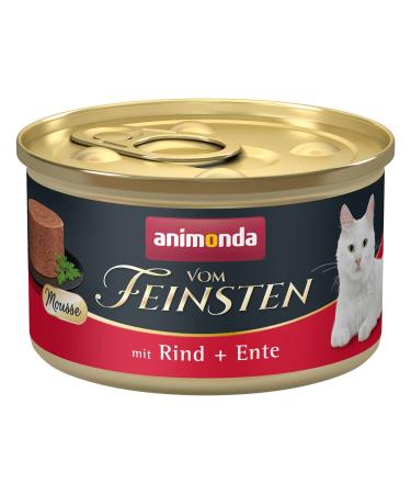 animonda vom Feinsten Mousse Wet Cat Food wet cat food for adult cats sugar-free with beef + duck 12 x 85