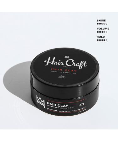 Hair Craft Co. Clay Pomade 2.8oz - Medium Hold Matte Finish - Stylist Approved for Textured, Thickened & Modern Styles - Unscented - Buy Online on GoSupps.com