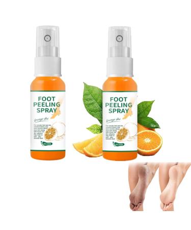 2PCs Foot Peeling Spray Orange Oil,Foot Peeling Spray That Remove Dead Skin Within Seconds,Hydrating Nourish Peel Off Spray, Exfoliating Peeling & Calluses on Feet (30ml)