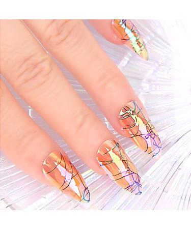 Brishow artificial nails short false nails fake nails pointed ballerina acrylic press the nails full cover stick on the nails 24 pieces for women and girls (yellow)