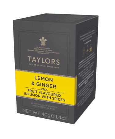 Taylors of Harrogate Lemon  Ginger Herbal Tea 20 Count 20 Count (Pack of 1)