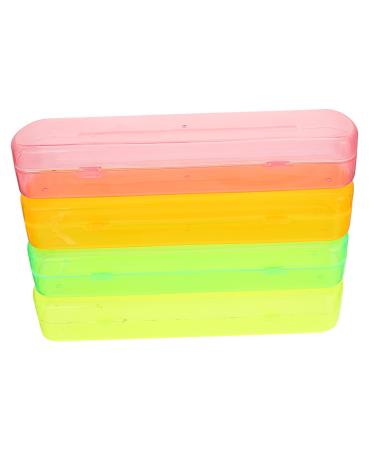 Coolhiya 4er-Box travel toothbrush case case plastic container pencil case plastic toothbrush holder case for travel toothbrush containers for toothbrushes dustproof toothbrush holder suitcase sky blue 21x5.5cm