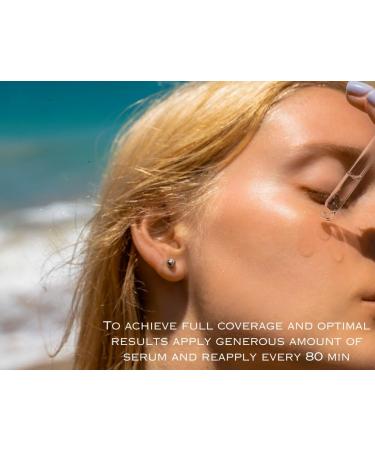 Natural Mineral SPF 50 Sunscreen Serum | Lightweight Non-Greasy Sunblock with Hyaluronic Acid Niacinamide & Vitamin C | Ideal for Sensitive Skin - Buy Online on GoSupps.com