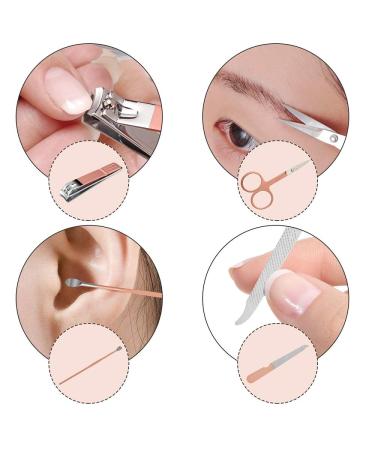 8-in-1 Stainless Steel Manicure Pedicure Kit with Pink Leather Travel Case - Professional Nail Grooming Set - Buy Online on GoSupps.com