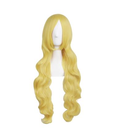 MapofBeauty 31"/80cm Fashion Long Curly Hair Anime Costume Wig (Gold) - Buy Online on GoSupps.com