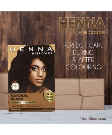 Henna Hair Color 30 Minute Enriched with Herbs Semi Permanent Powder - Natural Black Dye for Men & Women - Buy Online on GoSupps.com