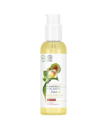 Dove powered by Plants Natural Cosmetics Body and Hair Oil Geranium with plant -based active ingredients for soft skin and well -groomed hair 100 ml - Buy Online on GoSupps.com