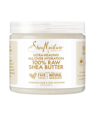 SheaMoisture Body Lotion For Dry Skin 100% Raw Shea Butter Intensive Hair And Skin Moisture Sulfate-Free Skin Care 15oz