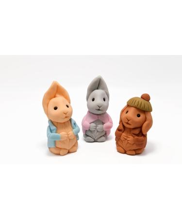 SugArt Rabbit Edible Cake Toppers - Set of 3 | Handmade Rabbit Cake Decorations for Birthdays Baby Showers | Perfect on Fondant Cream & Icing Cakes - Buy Online on GoSupps.com