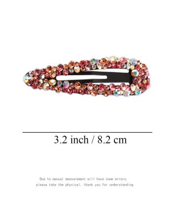 Sparkly AB Crystal Hair Clips - Handmade Rhinestone Snap Barrettes for Women & Girls (6 Colors, 6 Pcs) - Wedding Decorative Bling Hair Accessories - Buy Online on GoSupps.com