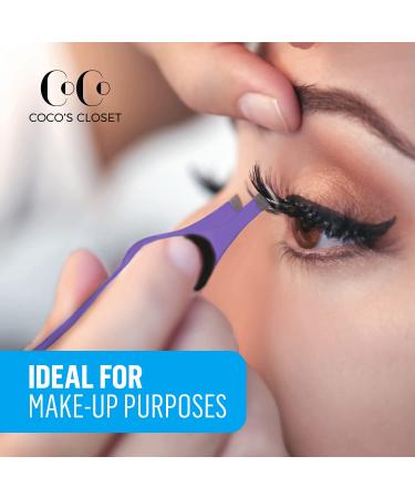 Cocos Precision Eyebrow Tweezers - Medical Grade Stainless Steel, Sharp Slanted Tip, Non-Slip Grip - 1 Pack Purple for Men & Women - Buy Online on GoSupps.com