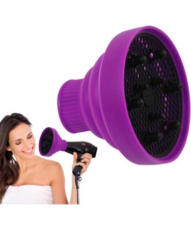Pzuryhg Blow Dryer Vent Hood | Silicone Foldable Blow Dryer Nozzle Heat Resistant Soft Blow Dryer Accessory Multifunctional Hair Styling Supplies for Girls Purple - Buy Online on GoSupps.com