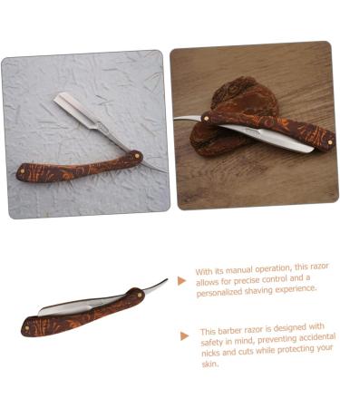 Frcolor Stainless Steel Razor Holder - Durable Folding Blade & Hairdressing Tool for Men | Scratch-Resistant Wood Design - Buy Online on GoSupps.com