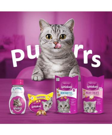 WHISKAS DentaBites Cat Dental Treats for Oral Care Reduce Build up and Help Control Tartar with Delicious Chicken 8 x 50 g - Pack May Vary Chicken 50 g (Pack of 8) - Buy Online on GoSupps.com