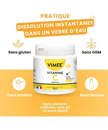 Vitamine C en Poudre Vimee - Acide L-Ascorbique Pur et Naturel Extra Soluble - Compl ment Alimentaire Immunit Energie Stress - 500 G - 500 Jours 500 g (Lot de 1) - Buy Online on GoSupps.com