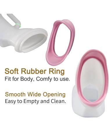 Female Urinal 32oz - Bedside Pee Bottle for Elderly & Bedridden Patients - Leakproof Portable Urine Bottle with Soft Ring - Glow in The Dark - 1.0 Count - Buy Online on GoSupps.com